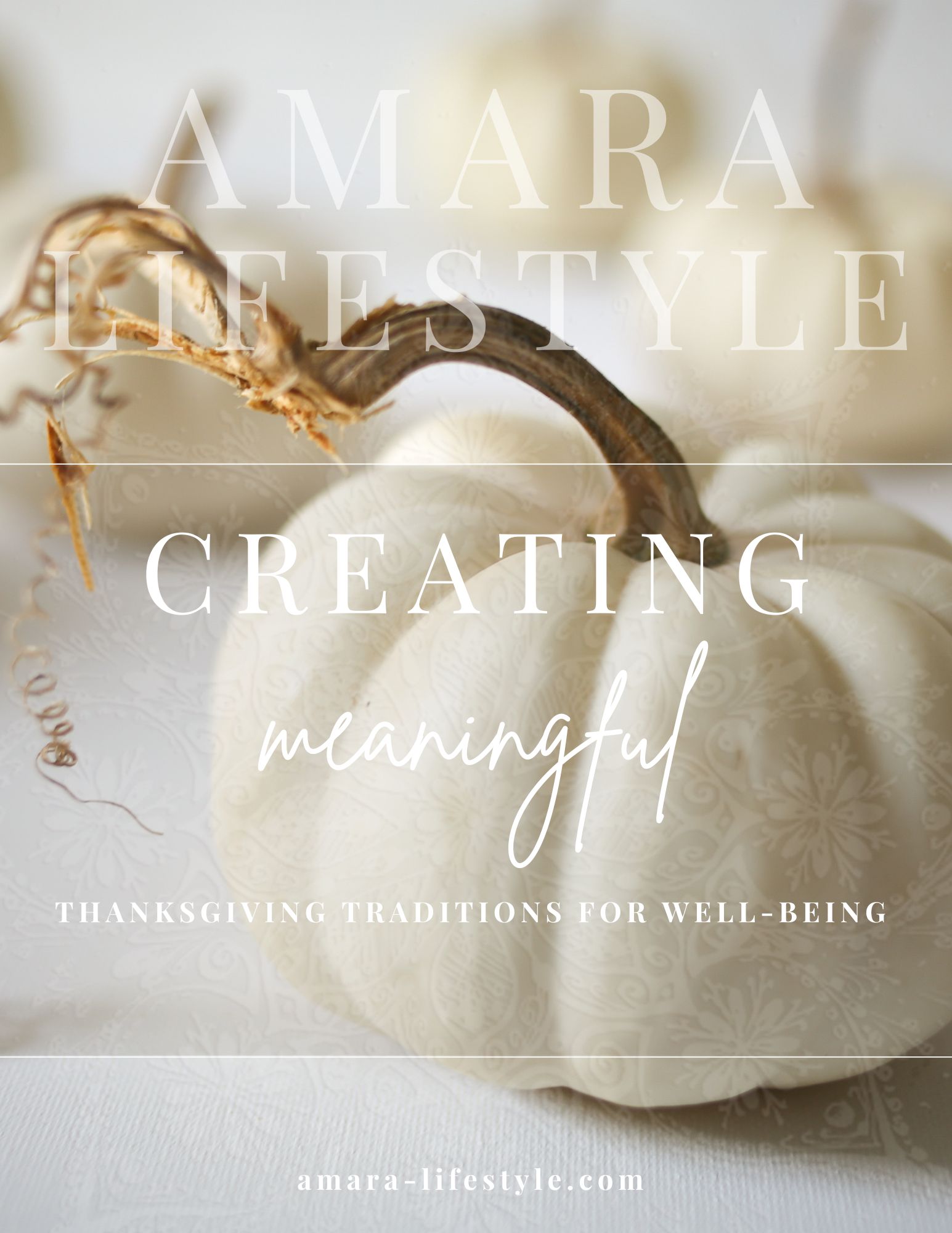 A simple white baby pumpkin, symbolizing the beauty of creating unique Thanksgiving traditions that nurture well-being.