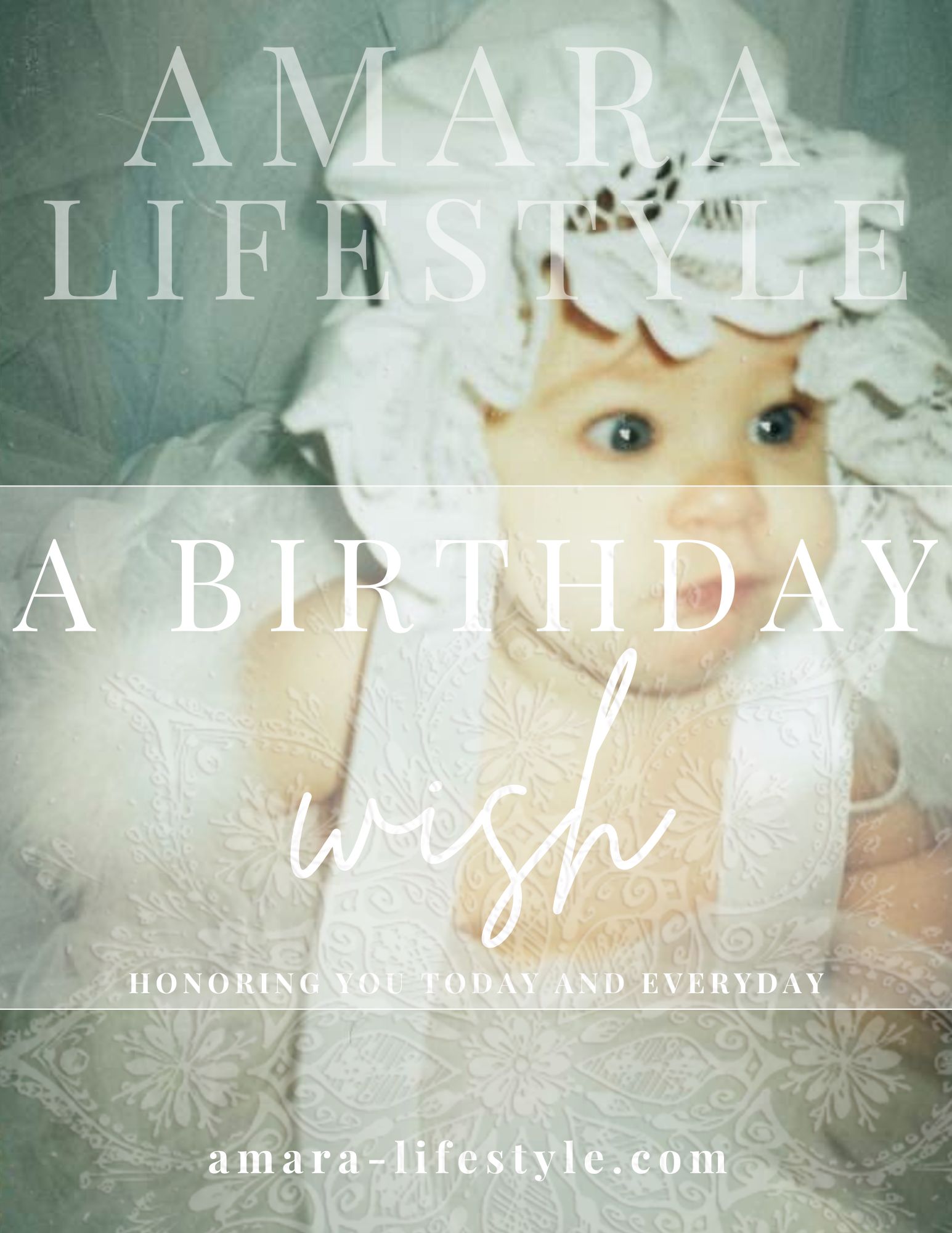 A Birthday Wish for My Daughter – Baby in lace hat with ribbon, symbolizing love, resilience, and connection.